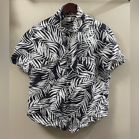 Madewell Easy Camp Shirt in Fern Fronds Size Large - Picture 1 of 16